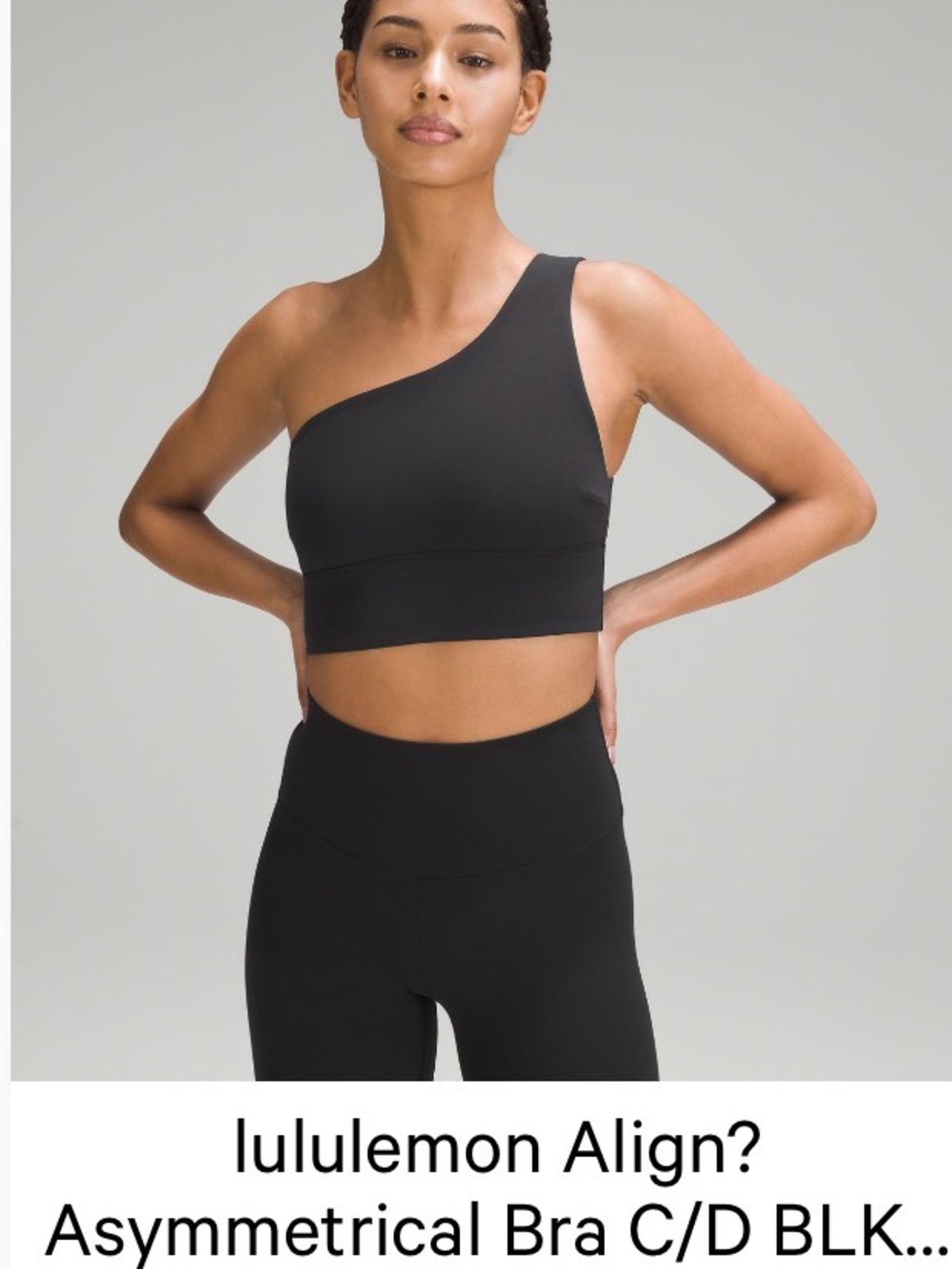 🍋 Lululemon One-Shoulder Asymmetrical Sports Bra - Black size 10 C/D